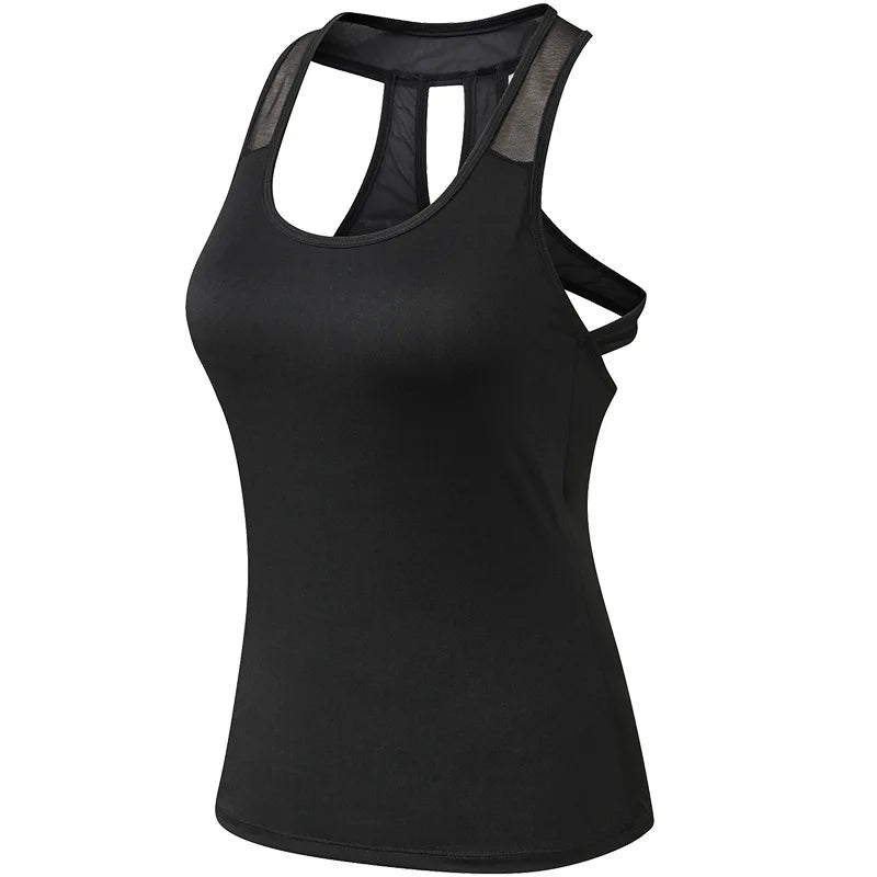 Women Yoga Vest Sexy Back Hollow Gym Sleeveless Shirt Fitness Sport Tops Quick Dry Breathable Pilate Running Singlet Custom Logo