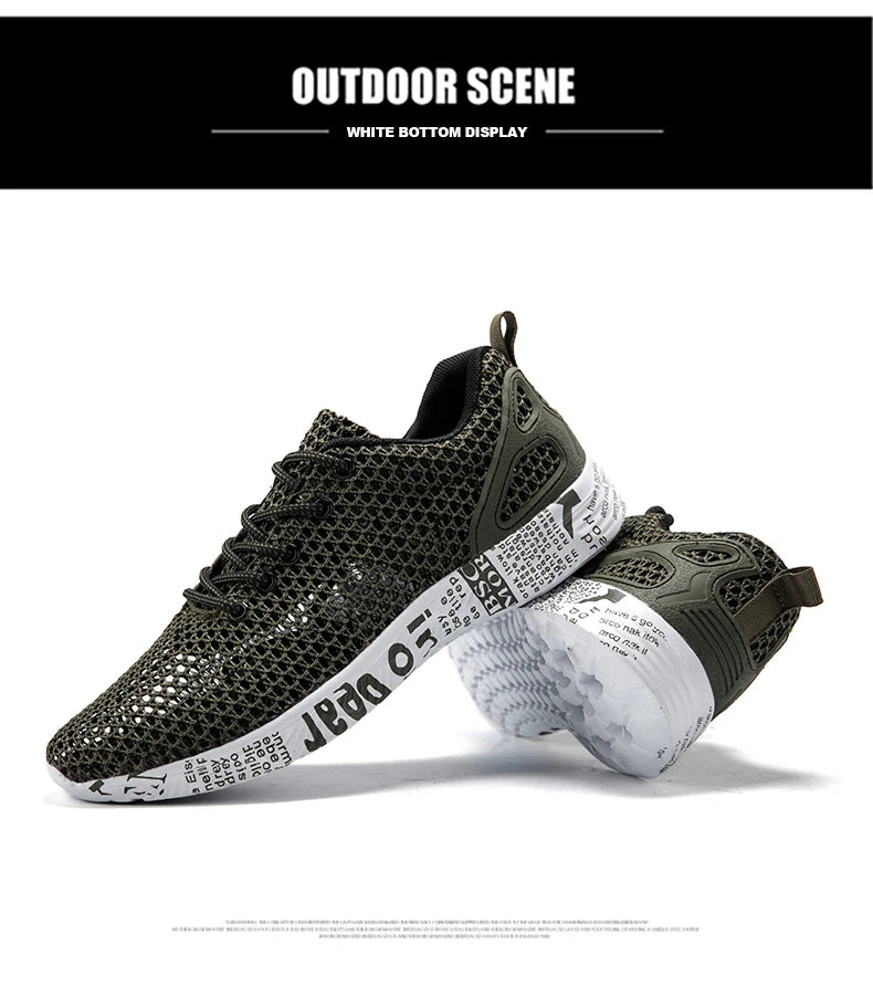 Summer Lightweight Flat Sports Shoes for Men's Outdoor New Style Mesh Casual Men's Shoes Breathable Upstream Shoes Large Size