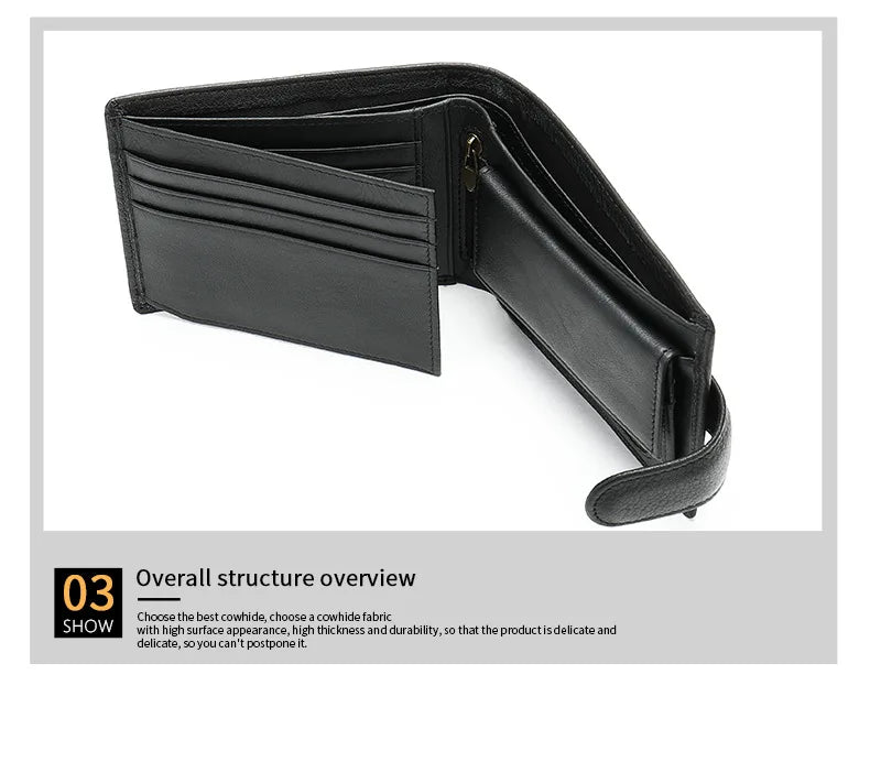 New Men Wallets Leather Card Holder High Quality Hasp Male Purses Long Genuine Leather Vintage Men Wallet Money Clips