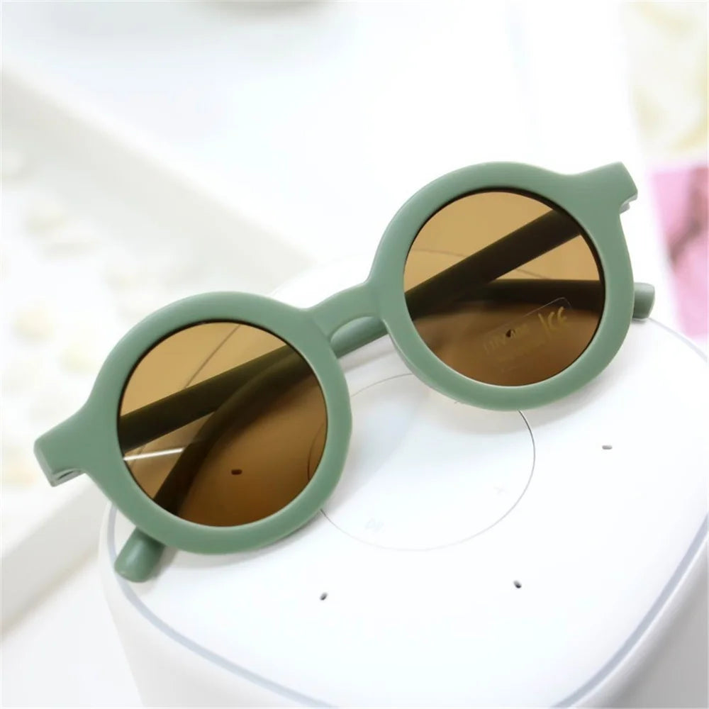 Children's Sunglasses Girl Baby Boy Cute Summer Round Frame Small Sunglasses Children's Glasses Steampunk Bee Kids Sunglasses