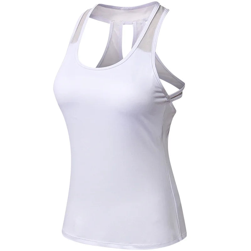 Women Yoga Vest Sexy Back Hollow Gym Sleeveless Shirt Fitness Sport Tops Quick Dry Breathable Pilate Running Singlet Custom Logo