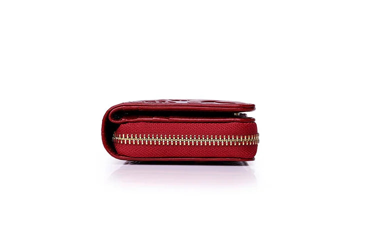 Short Genuine Leather Wallet Women Mini Real Leather Purse Floral Women Wallets Card Holder Female Purses