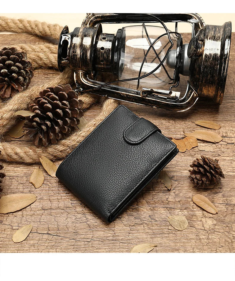 New Men Wallets Leather Card Holder High Quality Hasp Male Purses Long Genuine Leather Vintage Men Wallet Money Clips