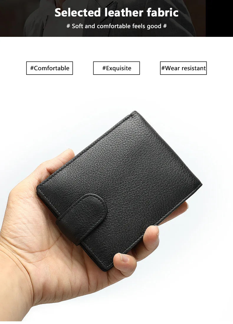 New Men Wallets Leather Card Holder High Quality Hasp Male Purses Long Genuine Leather Vintage Men Wallet Money Clips