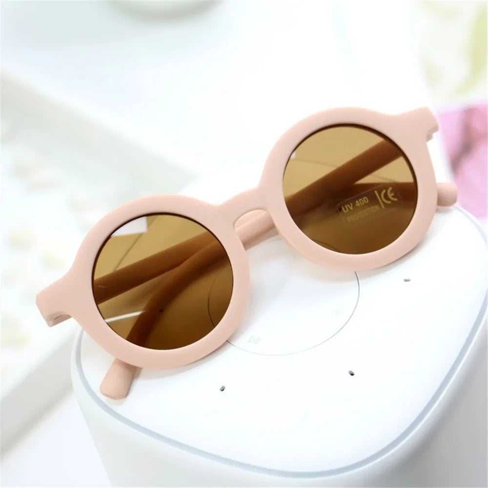 Children's Sunglasses Girl Baby Boy Cute Summer Round Frame Small Sunglasses Children's Glasses Steampunk Bee Kids Sunglasses