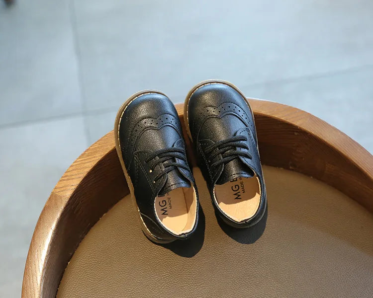 Meckior Kids Shoes Girl New Sneakers Baby Boy Girl Leather Shoes British Style Rubber Sole Baby Shoes Children's Dress Shoes