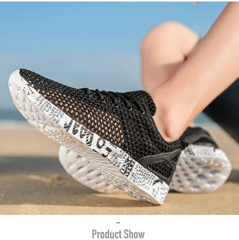 Summer Lightweight Flat Sports Shoes for Men's Outdoor New Style Mesh Casual Men's Shoes Breathable Upstream Shoes Large Size