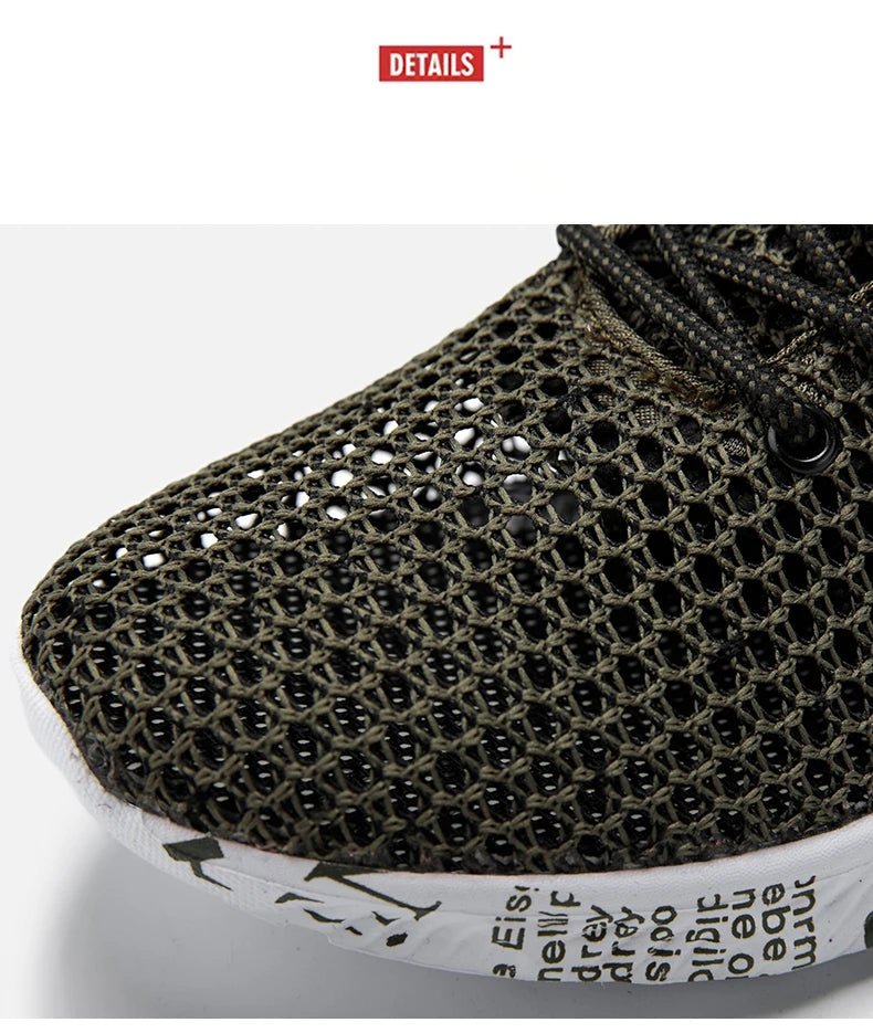 Summer Lightweight Flat Sports Shoes for Men's Outdoor New Style Mesh Casual Men's Shoes Breathable Upstream Shoes Large Size