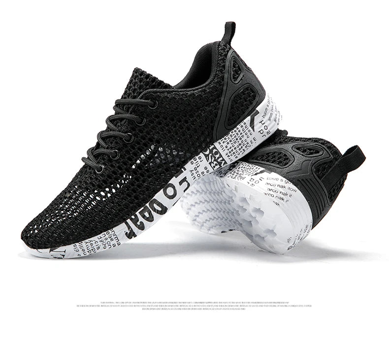 Summer Lightweight Flat Sports Shoes for Men's Outdoor New Style Mesh Casual Men's Shoes Breathable Upstream Shoes Large Size