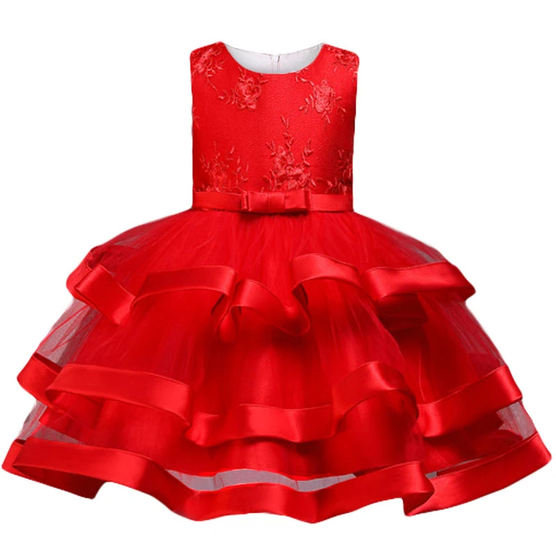 Children Clothing New Years Christmas Dress Vestidos Costume New Baby Girls Flower Wedding Party Dresses Bebes Fille Vestodos