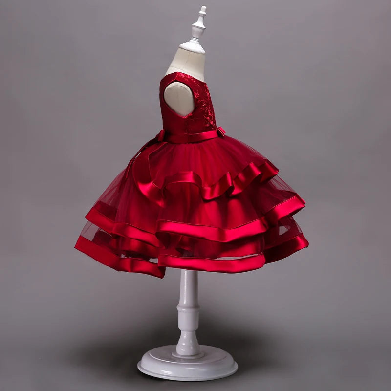 Children Clothing New Years Christmas Dress Vestidos Costume New Baby Girls Flower Wedding Party Dresses Bebes Fille Vestodos