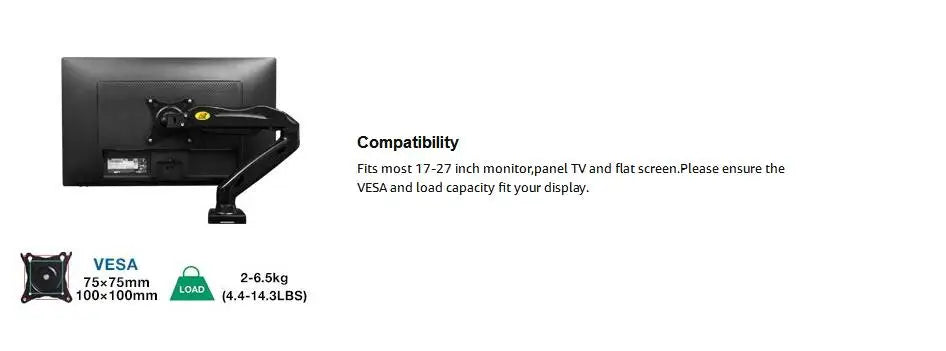 Adjustable PC Monitor Arm Support NB F80 Single Monitor Bracket Up To 30 Inches Computer Desk Mount Stand Adjustable Gas Spring