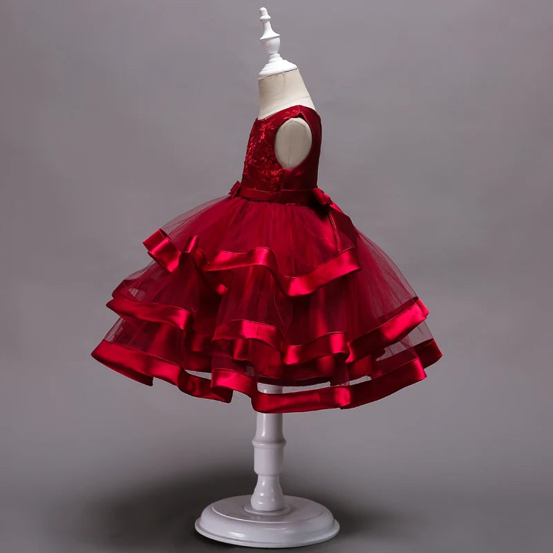 Children Clothing New Years Christmas Dress Vestidos Costume New Baby Girls Flower Wedding Party Dresses Bebes Fille Vestodos