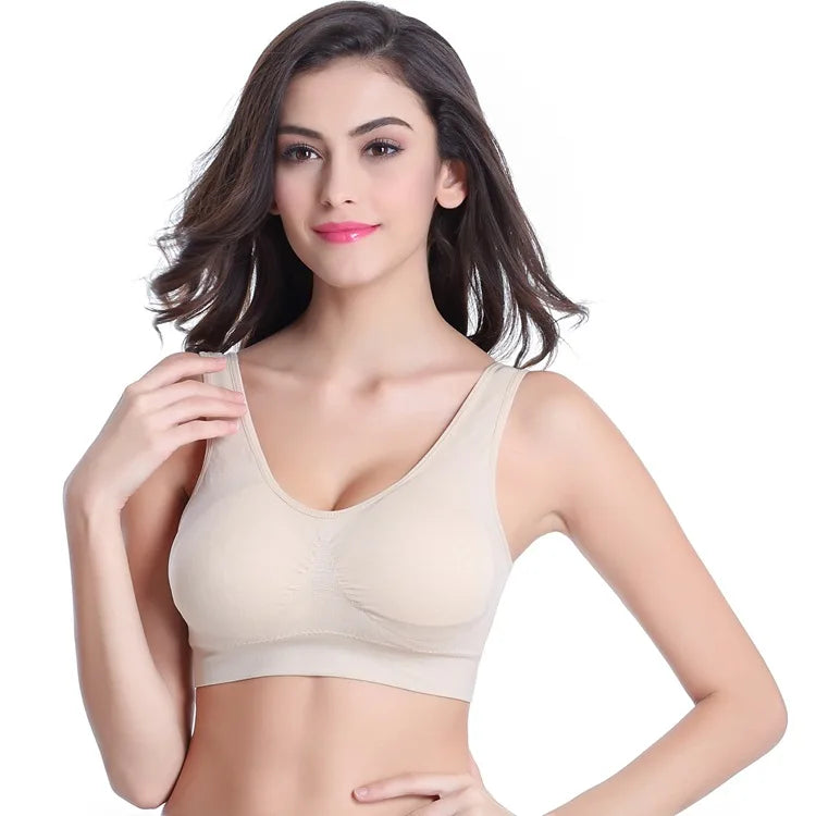 Women Sport Yoga Bra Running Vest Gym Workout Underwear Padded Crop Tops Female Sportswear Brassiere Push Up Fitness Bras