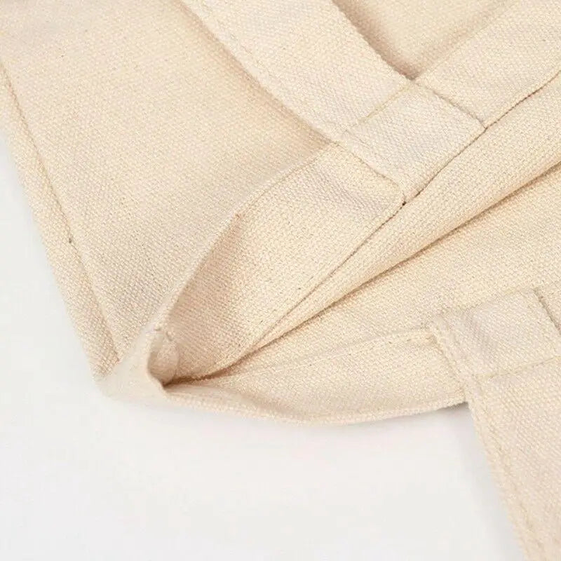 Creamy White Plain Shopping Shoulder Tote High Capacity Environmental Friendly Shopper Bags Cotton Canvas Bag Handbags Gifts