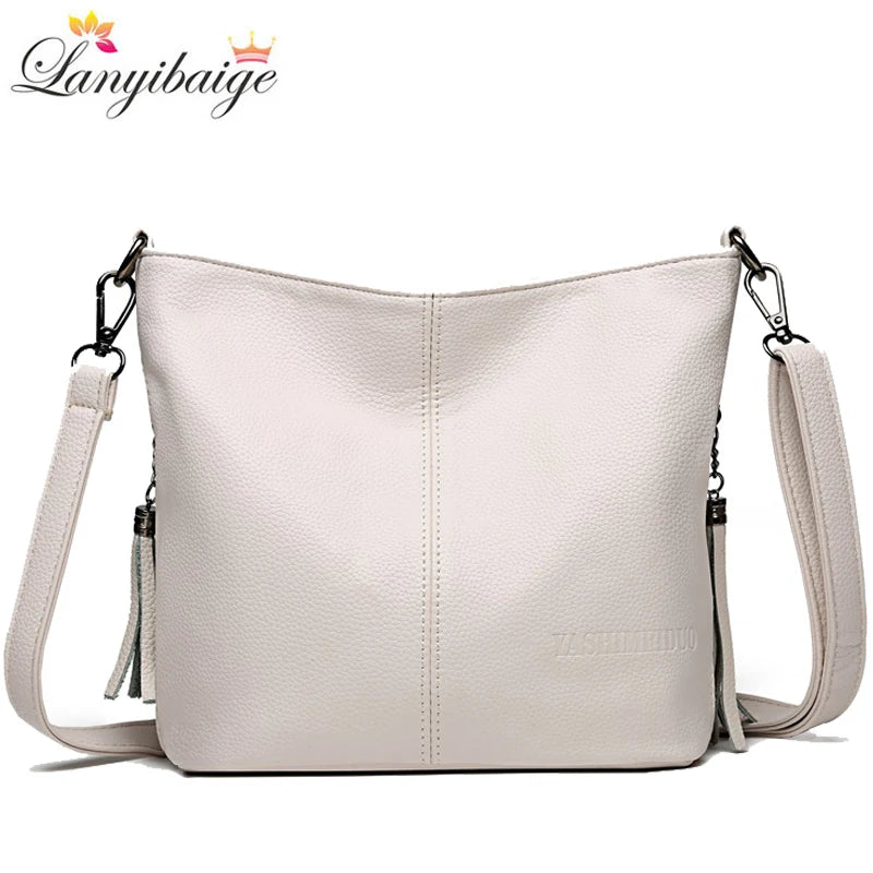 Hand Crossbody Bags For Women 2024 New Luxury Designer Handbag Leather Tassel Shoulder Bags Purses And Handbags Tote Bag Bolsa