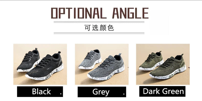 Summer Lightweight Flat Sports Shoes for Men's Outdoor New Style Mesh Casual Men's Shoes Breathable Upstream Shoes Large Size