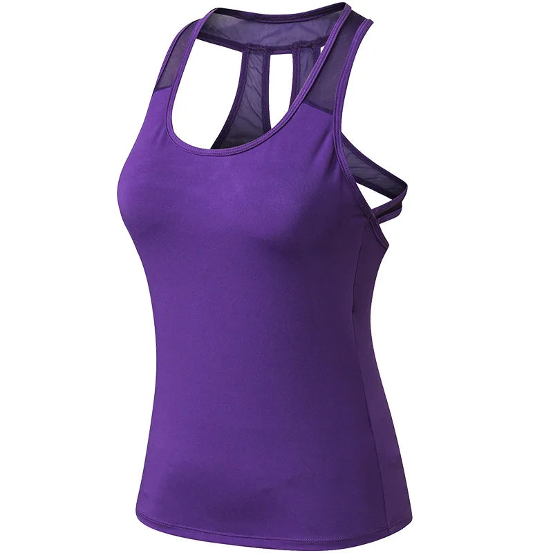 Women Yoga Vest Sexy Back Hollow Gym Sleeveless Shirt Fitness Sport Tops Quick Dry Breathable Pilate Running Singlet Custom Logo