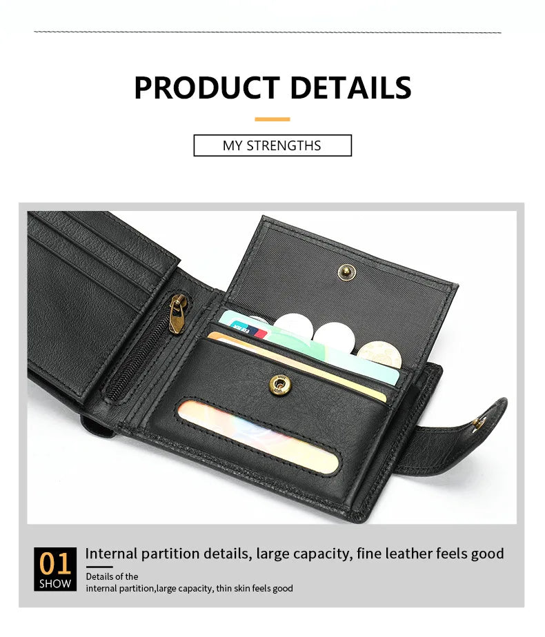 New Men Wallets Leather Card Holder High Quality Hasp Male Purses Long Genuine Leather Vintage Men Wallet Money Clips
