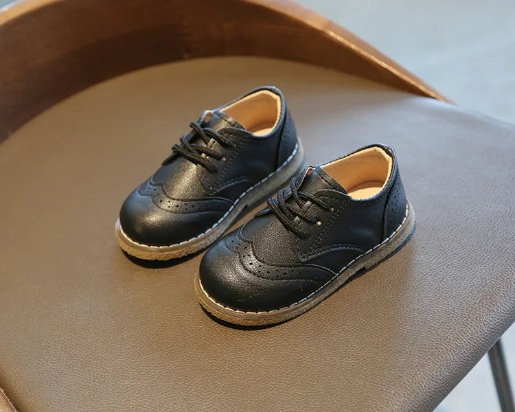 Meckior Kids Shoes Girl New Sneakers Baby Boy Girl Leather Shoes British Style Rubber Sole Baby Shoes Children's Dress Shoes
