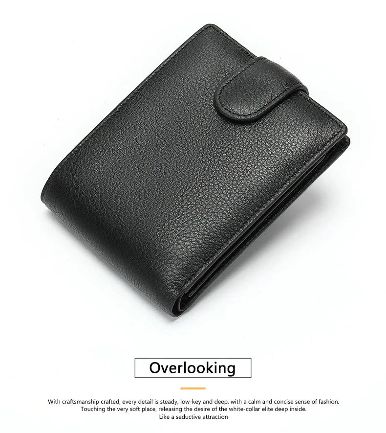 New Men Wallets Leather Card Holder High Quality Hasp Male Purses Long Genuine Leather Vintage Men Wallet Money Clips