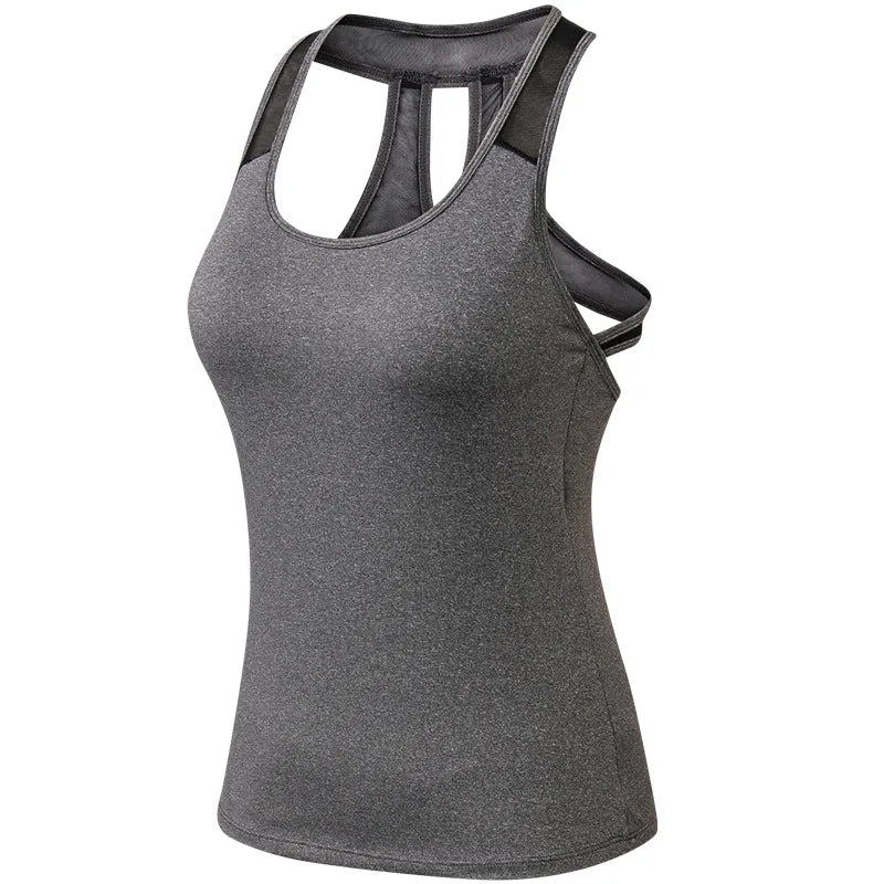 Women Yoga Vest Sexy Back Hollow Gym Sleeveless Shirt Fitness Sport Tops Quick Dry Breathable Pilate Running Singlet Custom Logo