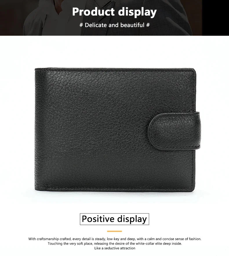 New Men Wallets Leather Card Holder High Quality Hasp Male Purses Long Genuine Leather Vintage Men Wallet Money Clips