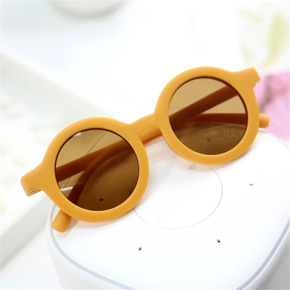 Children's Sunglasses Girl Baby Boy Cute Summer Round Frame Small Sunglasses Children's Glasses Steampunk Bee Kids Sunglasses