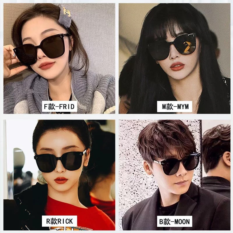 New Gm Sunglasses with Large Frames That Make the Face Look Smaller, Korean Style Trendy Ins Black Frame Internet Celebrity Style Street Style Popular Sunglasses for Women