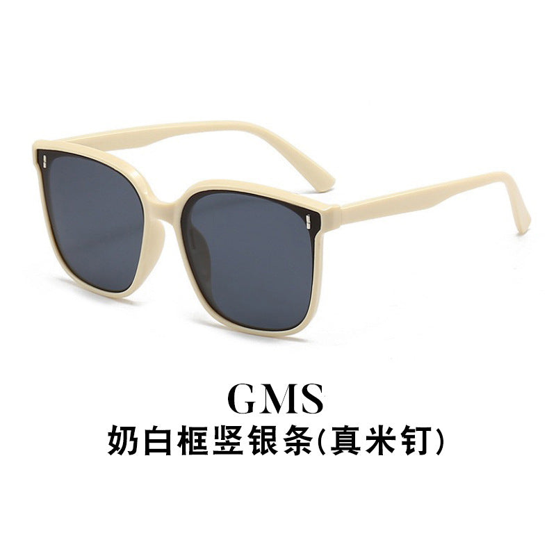 New Gm Sunglasses with Large Frames That Make the Face Look Smaller, Korean Style Trendy Ins Black Frame Internet Celebrity Style Street Style Popular Sunglasses for Women