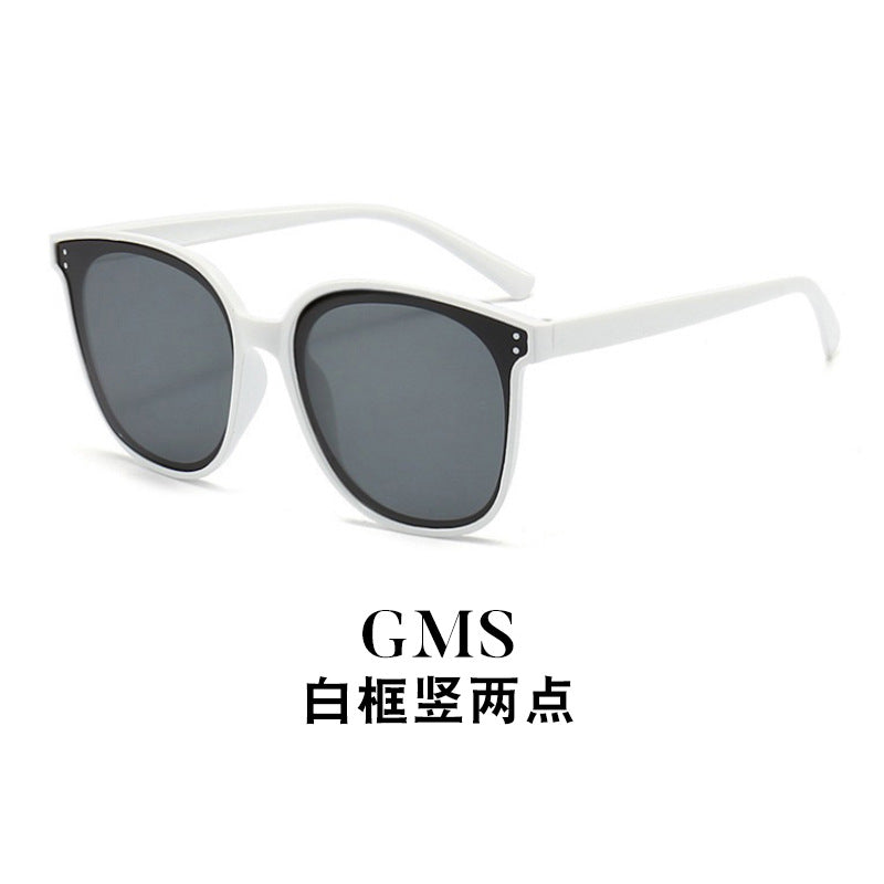 New Gm Sunglasses with Large Frames That Make the Face Look Smaller, Korean Style Trendy Ins Black Frame Internet Celebrity Style Street Style Popular Sunglasses for Women