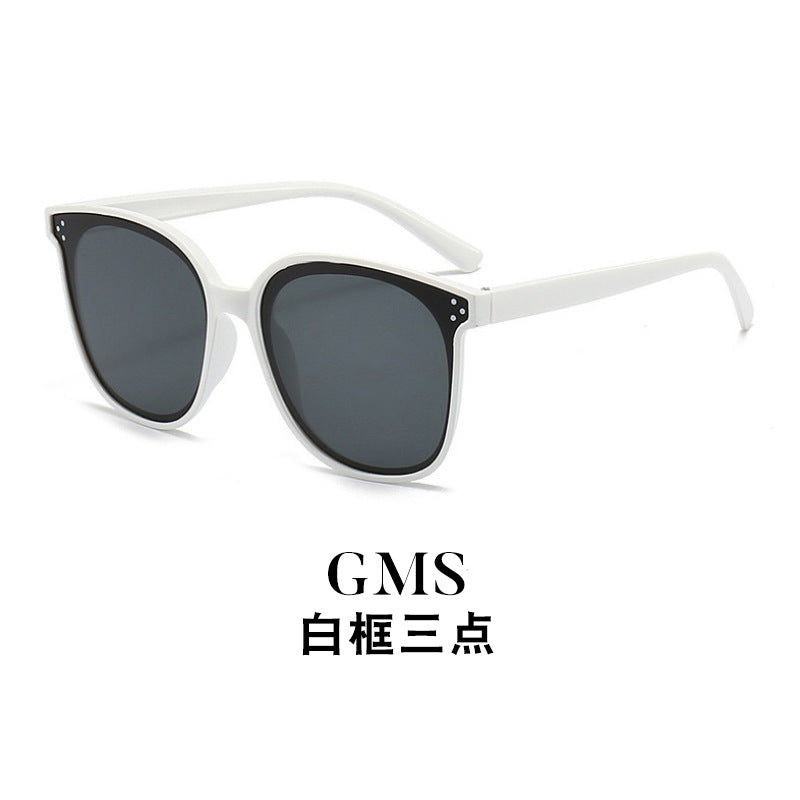 New Gm Sunglasses with Large Frames That Make the Face Look Smaller, Korean Style Trendy Ins Black Frame Internet Celebrity Style Street Style Popular Sunglasses for Women