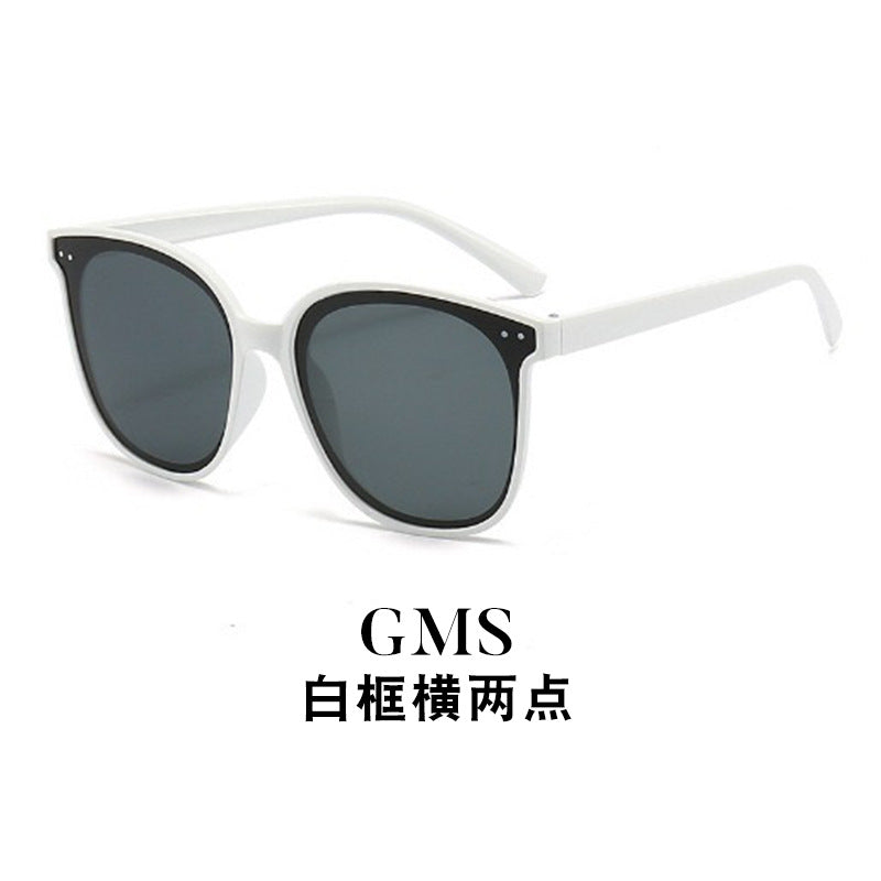 New Gm Sunglasses with Large Frames That Make the Face Look Smaller, Korean Style Trendy Ins Black Frame Internet Celebrity Style Street Style Popular Sunglasses for Women