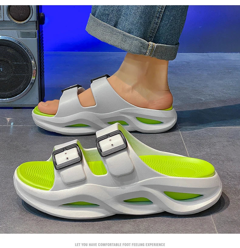 Slippers summer new breathable men's casual outdoor beach shoes classic slippers soft-sole non-slip comfort thick-sole sandals