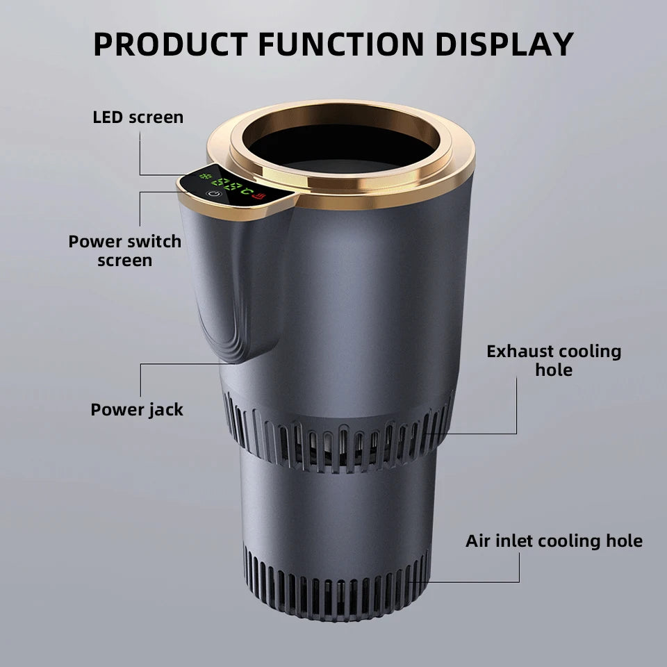 Intelligent Temperature Control Car Hot and Cold Cup Fast Cooling Heating Cup 2 in 1 Portable Smart Car Cooling Cup For Car/Home