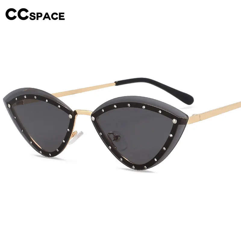 55554 Luxury Rimless Sunglasses Women Diamond  Triangular Sun Glasses Brand Designer Shades Uv400 Fashion Eyewear