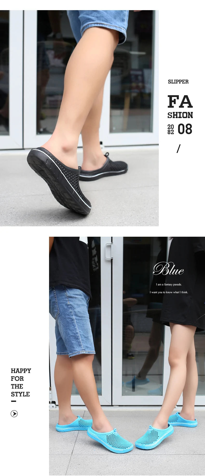 Men Sandals Summer Comfortable Outdoor Beach Shoes Men Slip on Garden Clogs Casual Water Shower Slippers Unisex Shoes