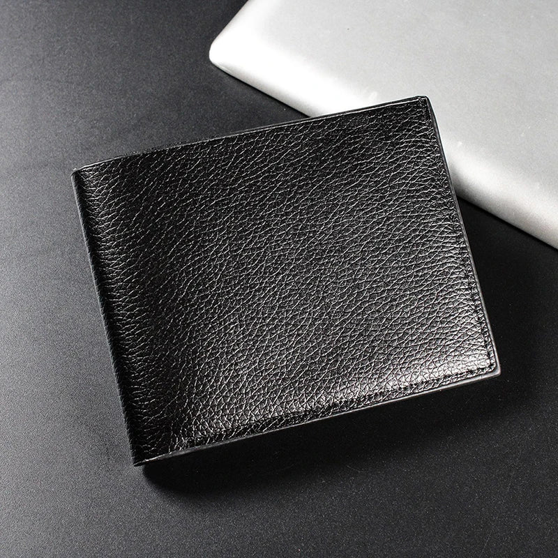 Men's Wallet Genuine Leather Men Wallets Premium Product Real Cowhide Wallets for Man Short Black Wallets Portefeuille Homme