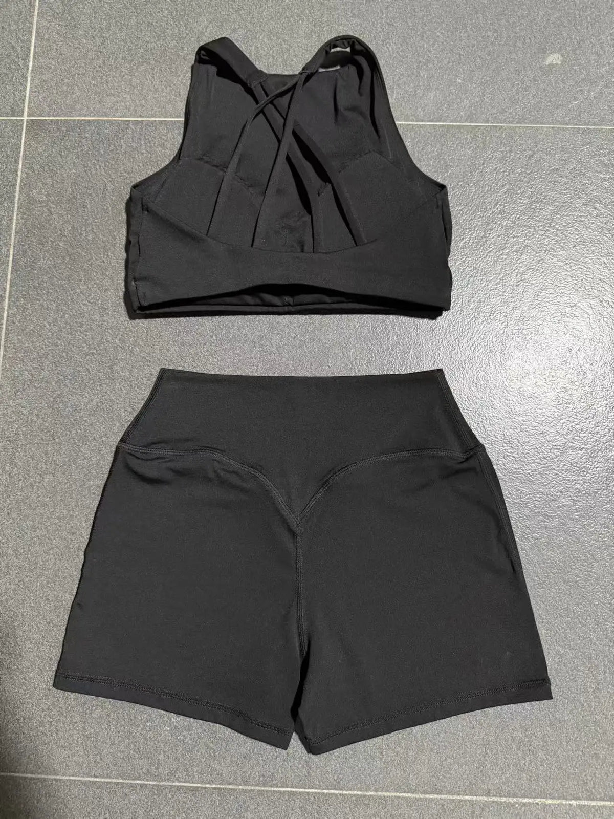 Gym Workout Clothing Detachable Chest Pad Cross Back Vest Yoga Shorts Sets Tight Quick-Dry Fitness Sports Shorts Suits for Women