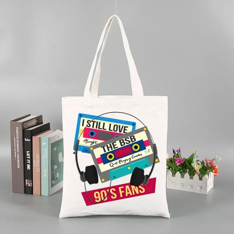 Backstreet Boys World BSB Music Band Ulzzang Shopping Bag Grocery Handbag Bolsas De Tela Tote Bolsa Shopping Bag Tote Fabric