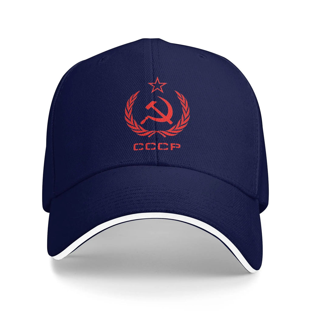 Russian USSR Soviet Union Hammer and Sickle CCCP Communist Baseball Cap Men Trucker Hat Summer Sunscreen Snapback Cap