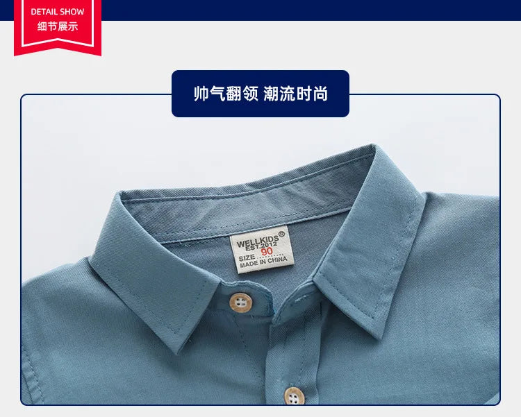 Children's Outerwear Shirt Spring and Autumn Fashion Long-sleeved Shirt Soft Casual Long-sleeved Thin Shirt