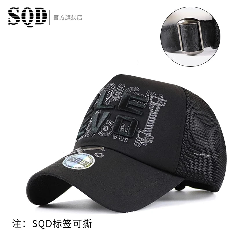 High top hat for men, sunshade and sun protection baseball cap, summer mesh breathable men's truck cap