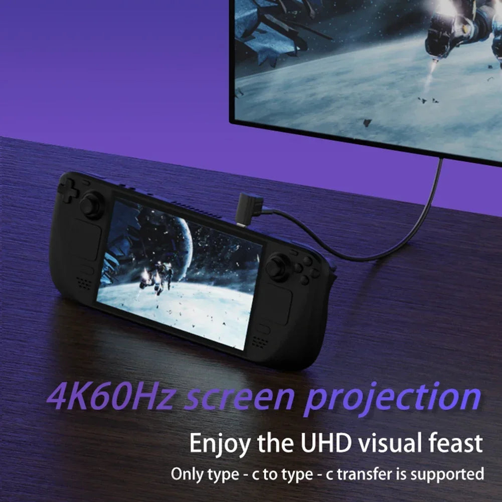Fit for Steam Deck 2-in-1 Extension Connector Right Angle Type-C USB C Adapter Male To Female Game Console Accessories