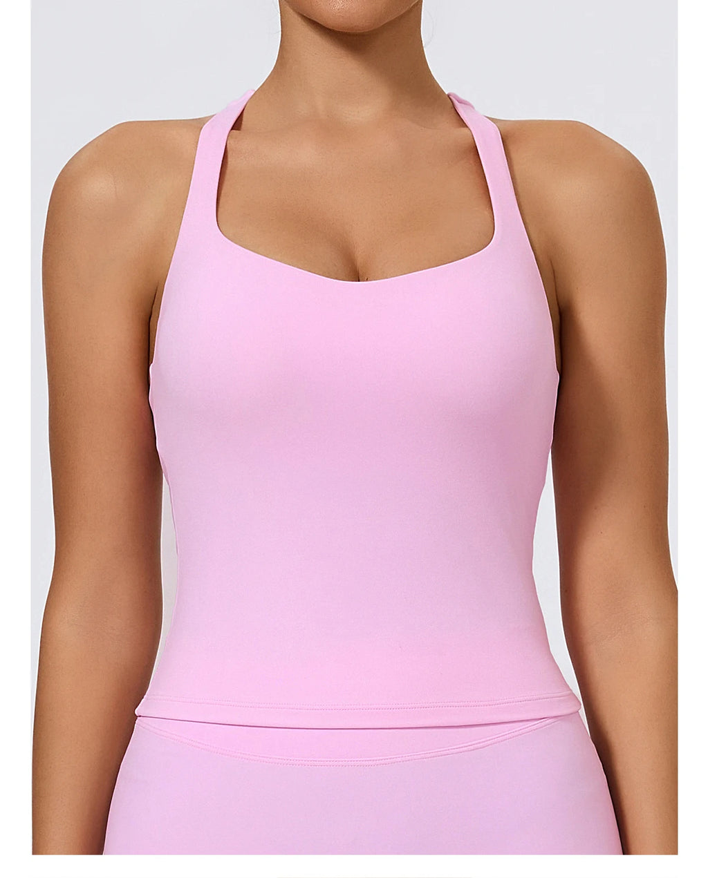 Hearuisavy Woman's Push Up Sports Vest I-Back Strap Design Gym Sportswear Breathable Quick Dry Fitness Top Running Yoga Tank Top