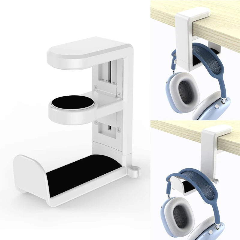 PC Gaming Headset Controller Holder with/Adjustable Clamp Rotating Arm,Universal PC Gaming Accessory Controller Headset Stand