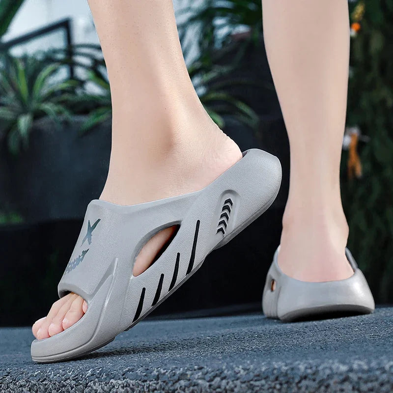 Summer Men's Massage Slippers Indoor Outdoor Sandals Beach Comfortable Soft Slides Clogs Casual Shoes Men Home Slippers