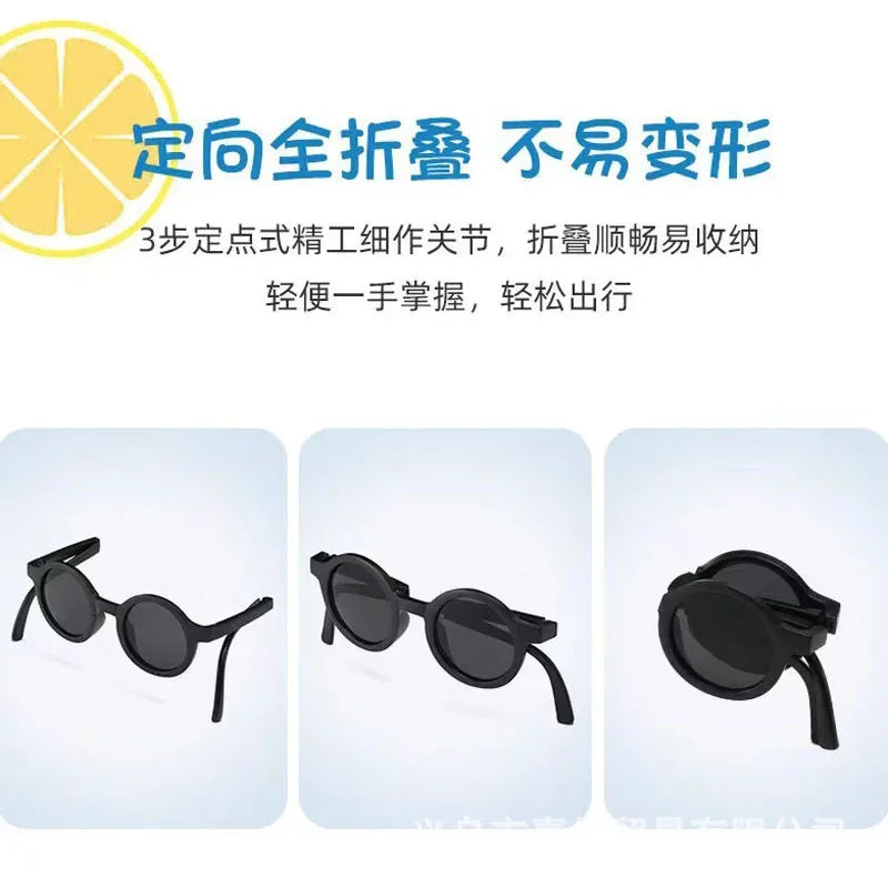 Foldable Kids Sunglasses Girls Boys Cute Round Sun Glasses Children Street Beat Eyeglasses Baby Shades Eyewears UV Protection