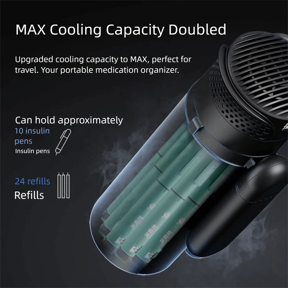 Rechargeable Insulin Refrigerated Cup Portable Design Large Capacity Medicine Refrigerator Cup LCD Digital Display