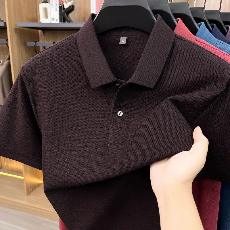 20 Colors Men's 100% Cotton Polo Shirt - Summer Casual Breathable Tee,Ideal for Golf and Sports,Business Casual,Silk-Like Finish